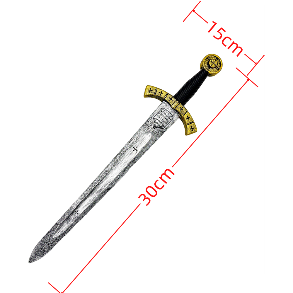 Halloween toy props, plastic swords, children, adults, large size, antique bronze knight sword, Arthur sword, Halloween props details Picture
