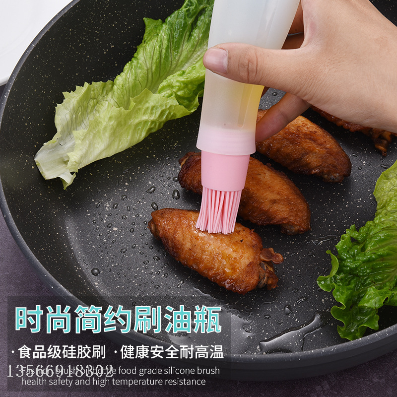 带护盖bbq毛刷控油刷硅胶烧烤刷硅胶牛油瓶斜扫油瓶扫产品图