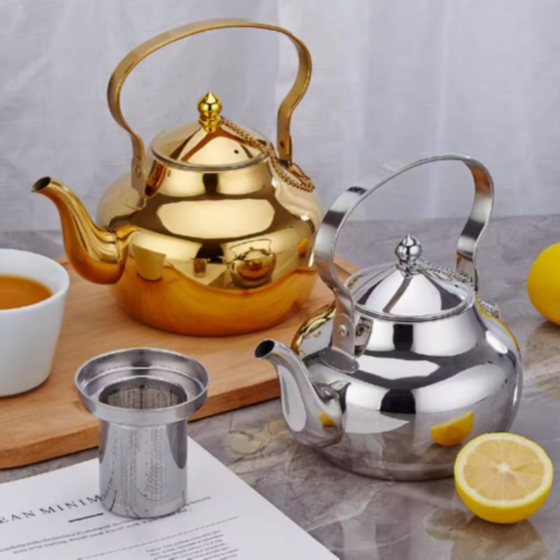 SAIDA Dingdang kettles 1L/1.5L/2L thickened stainless steel kettles suitable for restaurants, tea houses, hotels, commercial kettles for catering, and induction cookers Specification image