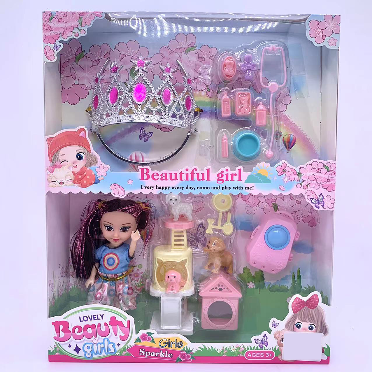 新品外贸洋娃娃高端公主娃娃玩具女孩子最爱四肢手腕可动窗盒6寸肥童可爱娃娃玩具套装礼盒女生扮家家酒套装玩具-12