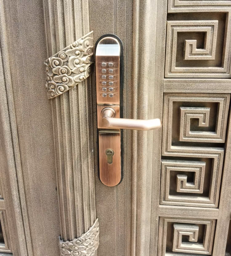 户外双面机械密码锁不用电镂空铝艺庭院门花园钥匙密码锁防盗锁详情图7