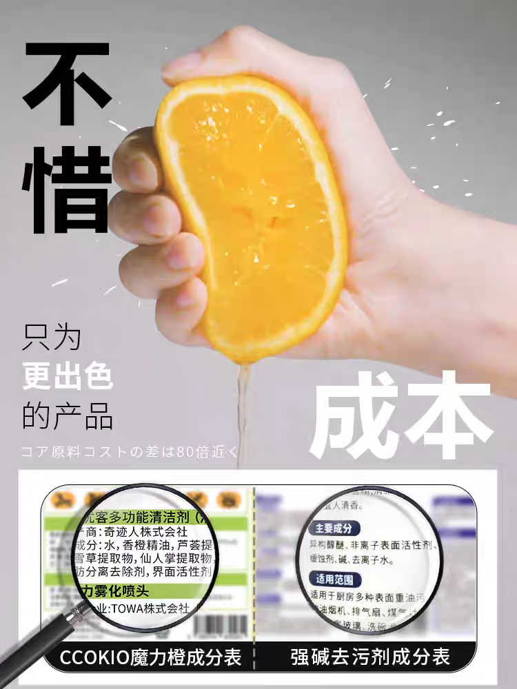 Japanese CCOKIO imported multi-functional cleaner, universal wall and bathroom cleaning liquid for household cleaning detail image 3