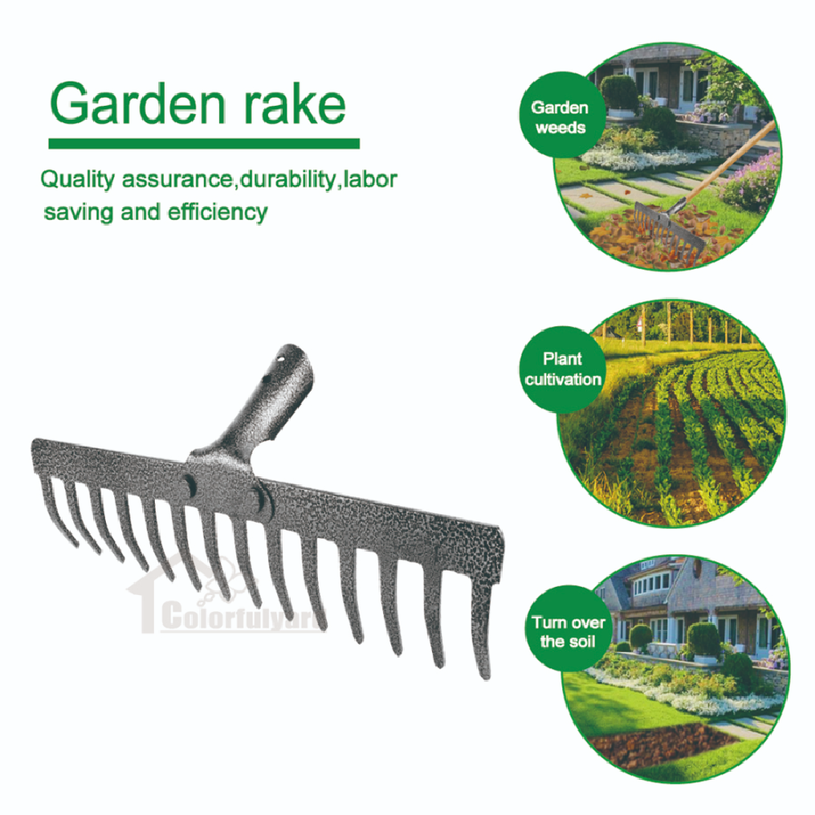 翻土耙/铁耙/钢耙/扭齿耙/农用耙/钉耙/松土耙/GARDEN LEAF RAKEHMD36A-14详情7