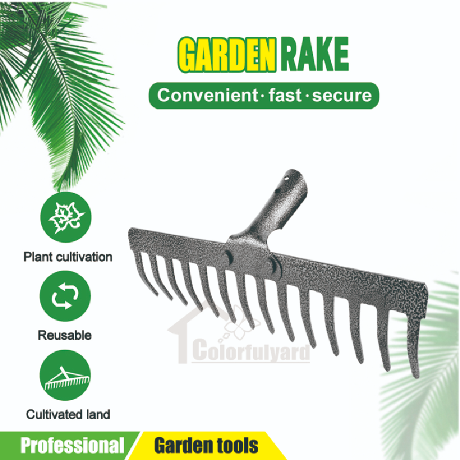 翻土耙/铁耙/钢耙/扭齿耙/农用耙/钉耙/松土耙/GARDEN LEAF RAKEHMD36A-14详情2