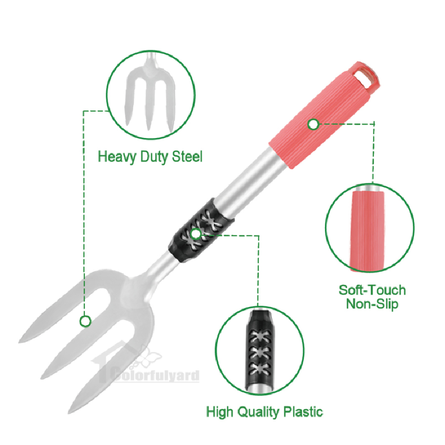 园林三叉铲/种花铲/园林锄头/园林花铲/枯叶耙/GARDEN TOOLS详情6