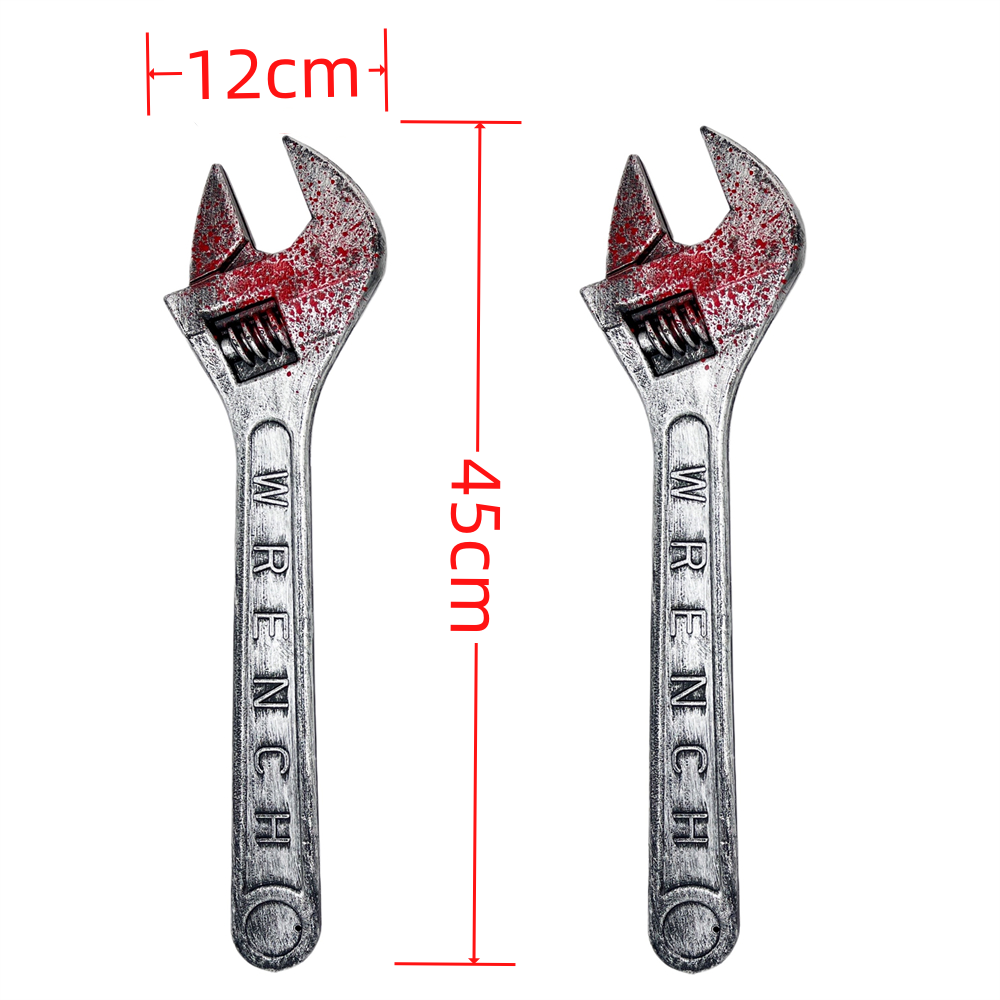 Plastic simulation wrenches, cosplay props for the comic show, Halloween prank props, open-end wrenches, adjustable wrenches details Picture