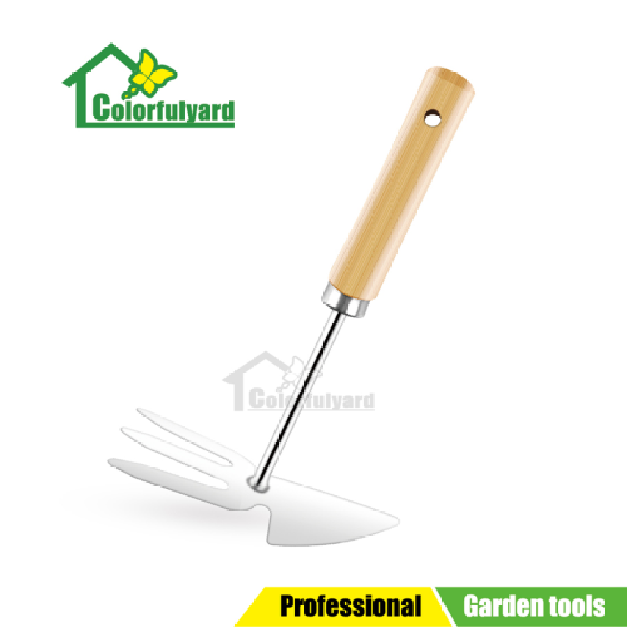 不锈钢两用锄头/园林耙子/花铲/挖根器/移植铲/ GARDEN TOOLS