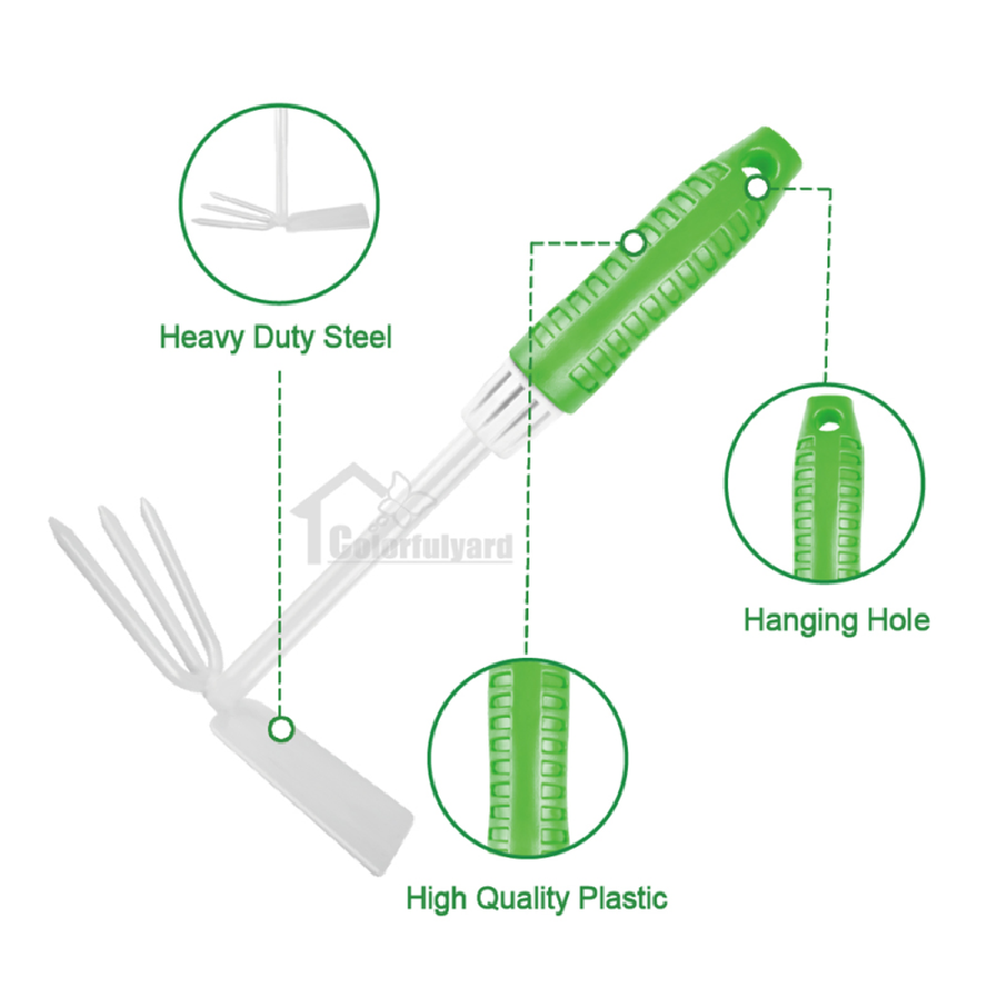 园林草耙/两用耙/ 除草锄头/草耙/三叉耙/松土铲/GARDEN TOOLS详情6