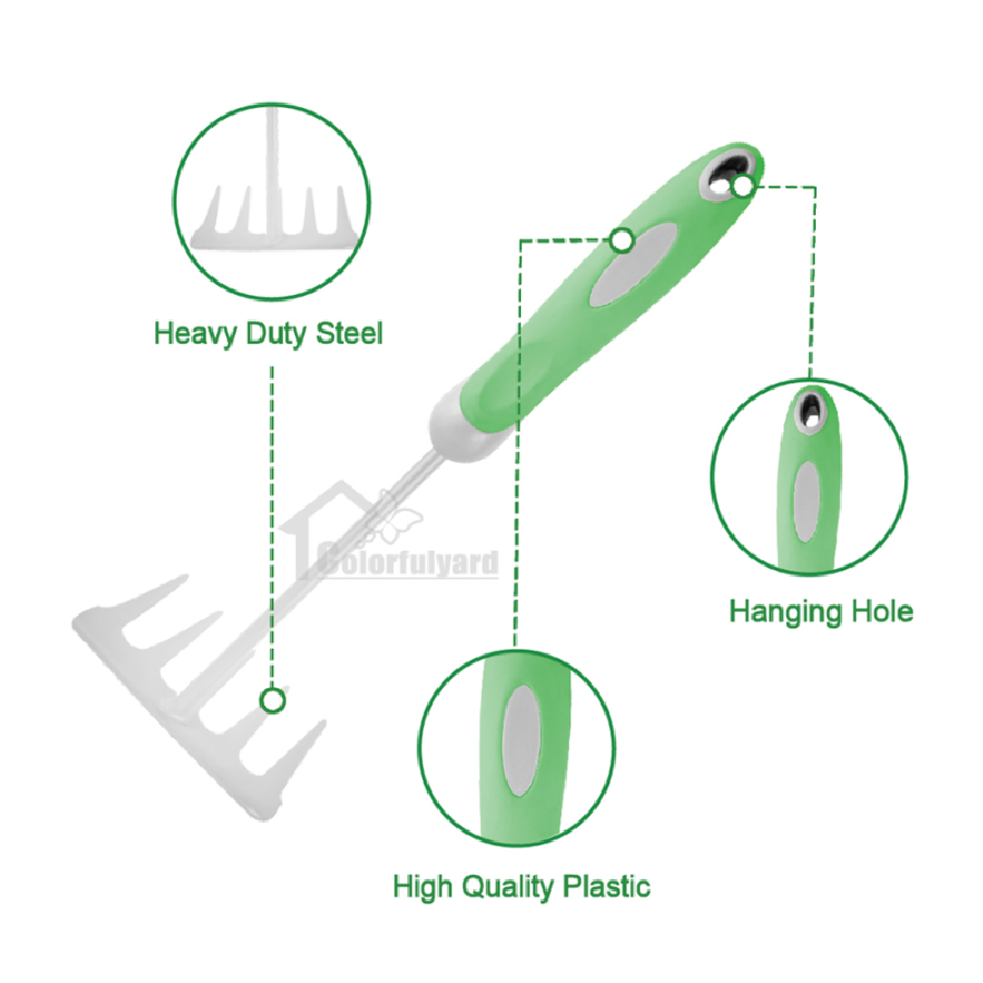 五齿耙/枯叶草耙/松土耙/花园铲/锄头/草耙/三叉耙/GARDEN TOOLS详情6