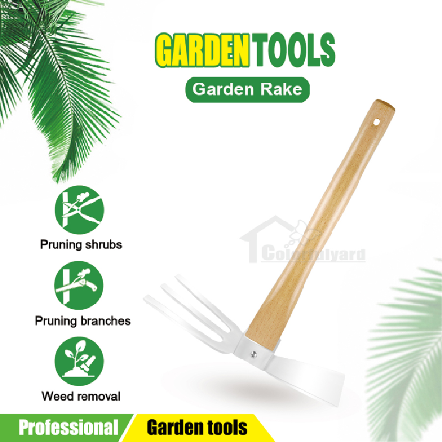 不锈钢草耙/锄头/耙子/花铲/铁锹/两用锄头/除草/GARDEN  TOOLS详情2