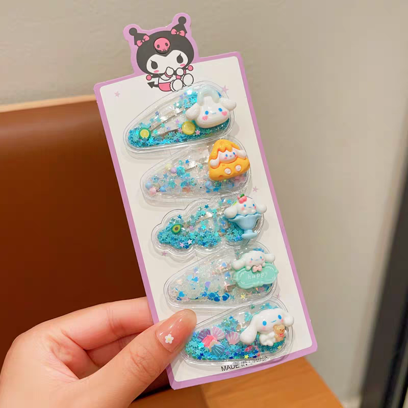 New children's flowing sand clips, cute girls, Sanrio hair clips, student bangs, broken hair, bb clips, sweet girls' hair clips, children's hair clips, cute girls' summer Item Picture