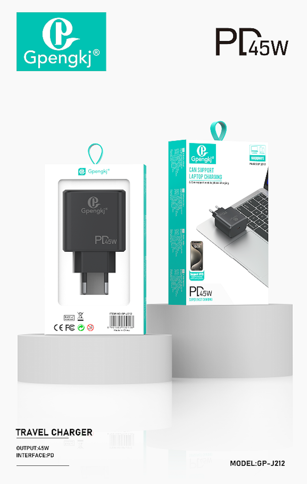 45W Pd Super Fast Charge For Tablet Computer Samsung Apple Ipad Flash Charge 2 Meter Line Set (Price Negotiable)