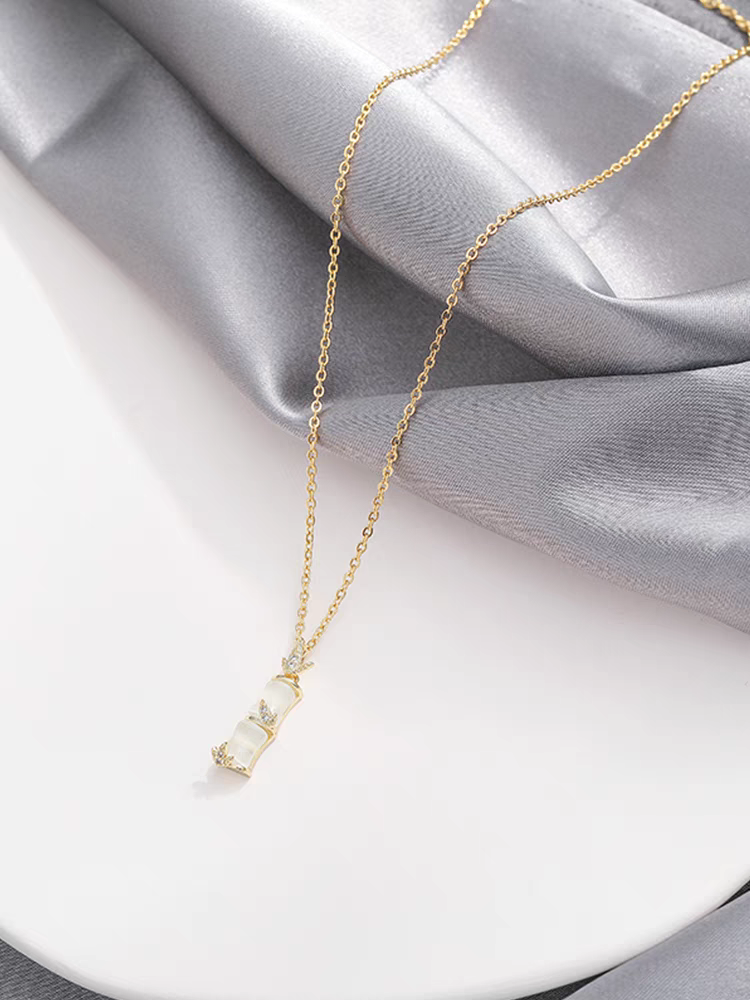 欣艾恋548精致可爱小巧竹节项链女小众设计锁骨链详情图3