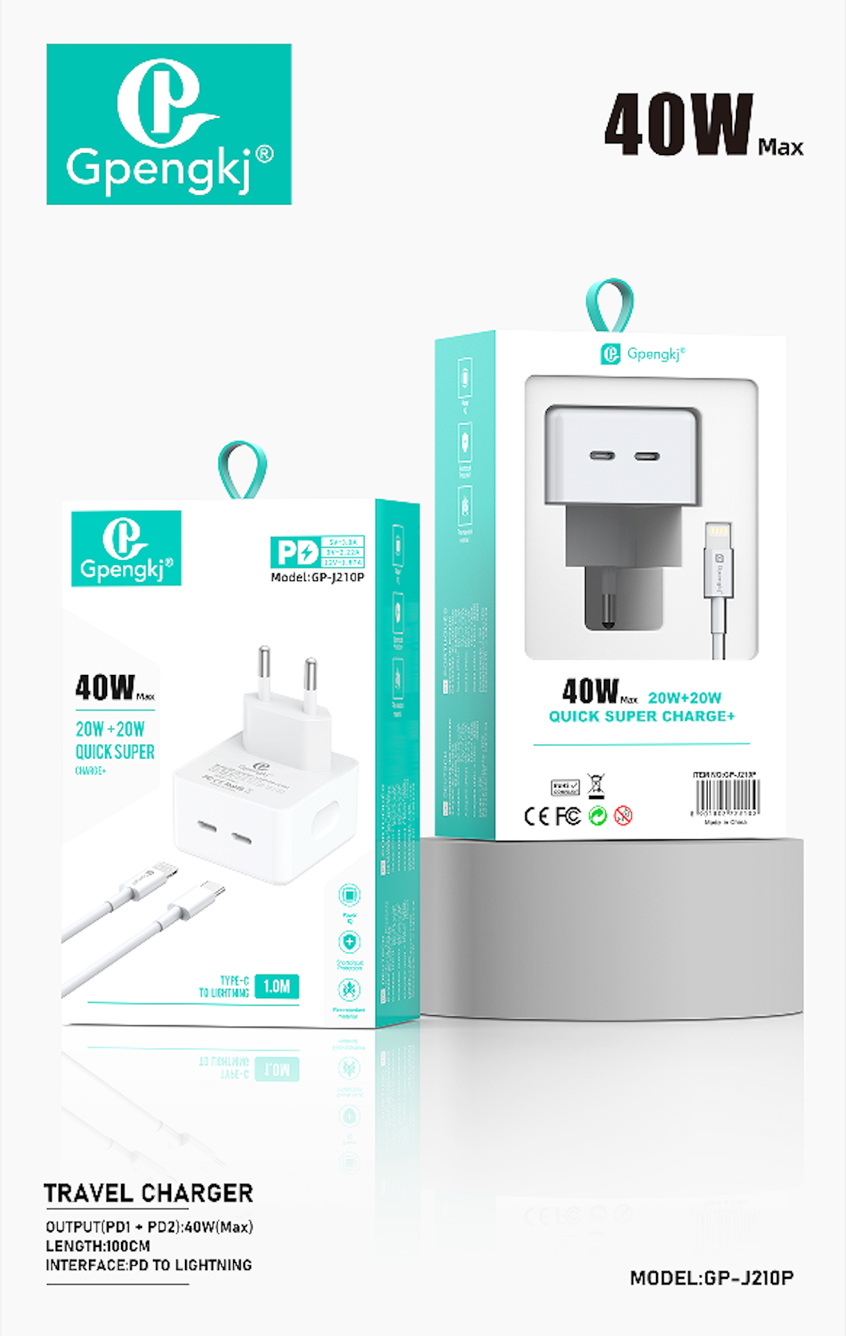 Pd40w Dual Charger Head For Iphone Apple Ipad14 Genuine 13Promax Data Cable 12 Fast Charging Tablet Mini Plug Special (Price Negotiable) Specification drawing