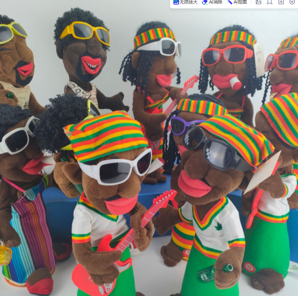 Factory direct sales of sand sculpture toys, Jamaican funny dancing and swaying electric plush toys, Douyin same style gift figurines, children's toys Specification image