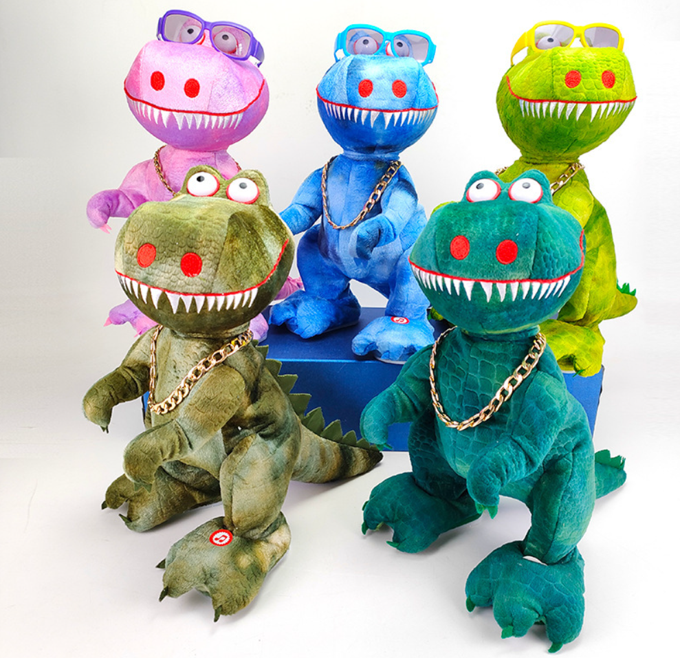 Electric plush toy dinosaur zodiac dragon can sing, learn to speak, dance and shake Russian dragon figurines, children's gifts, figurines, children's toys