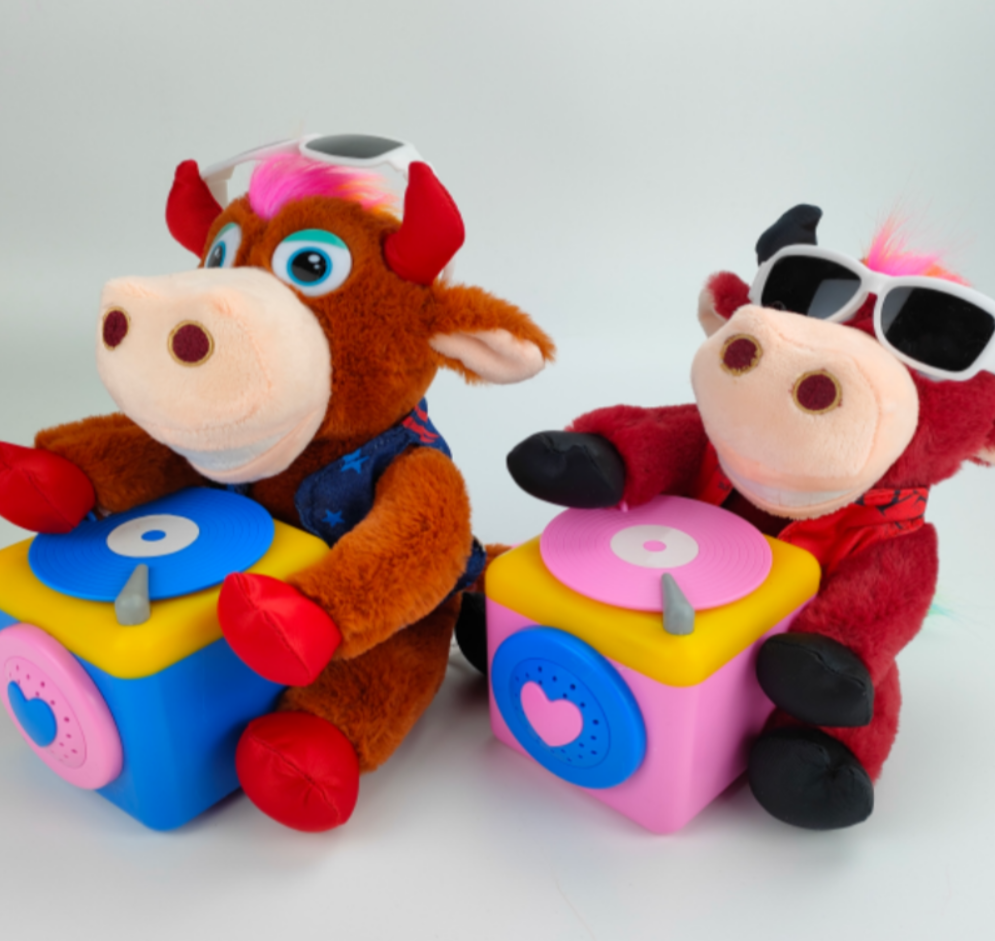 DJ DJ Cow simulation animal electronic children's toy, two dynamic music pieces + arm and body swinging figurine children's toy details Picture
