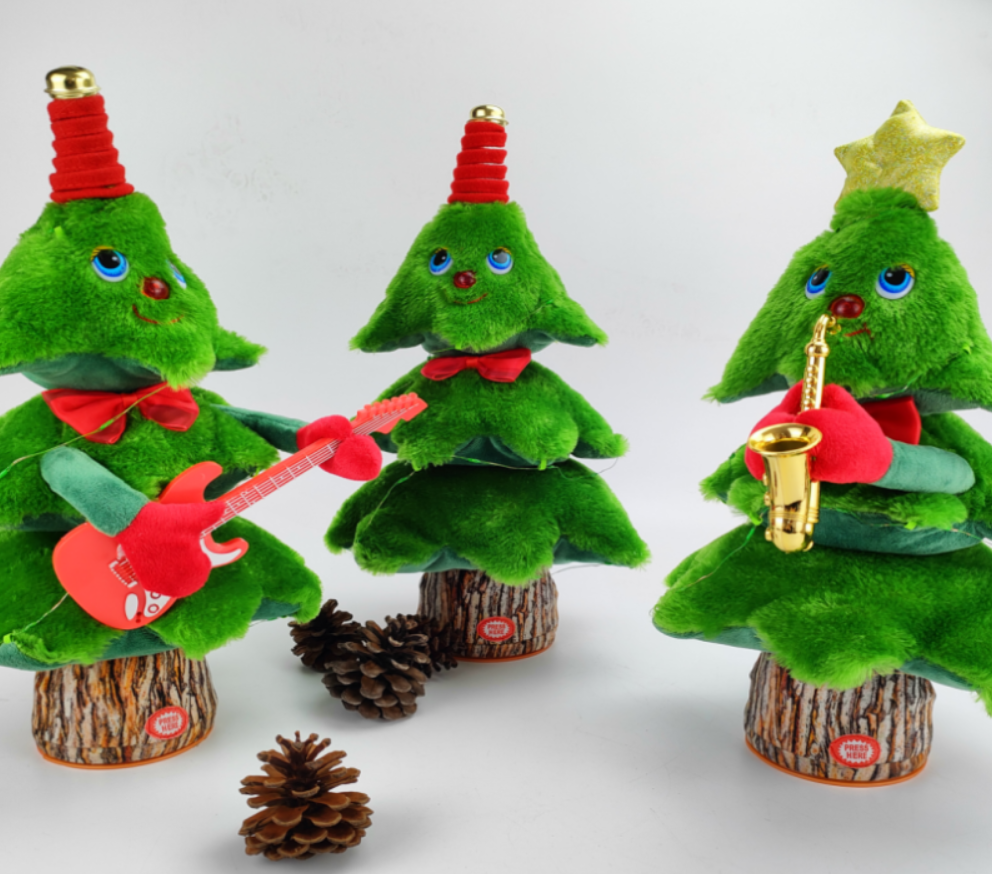 Tree stump Christmas tree children's toys, 8 Christmas songs + Glowing + Swaying + long press Live broadcast handcrafted children's toys details Picture