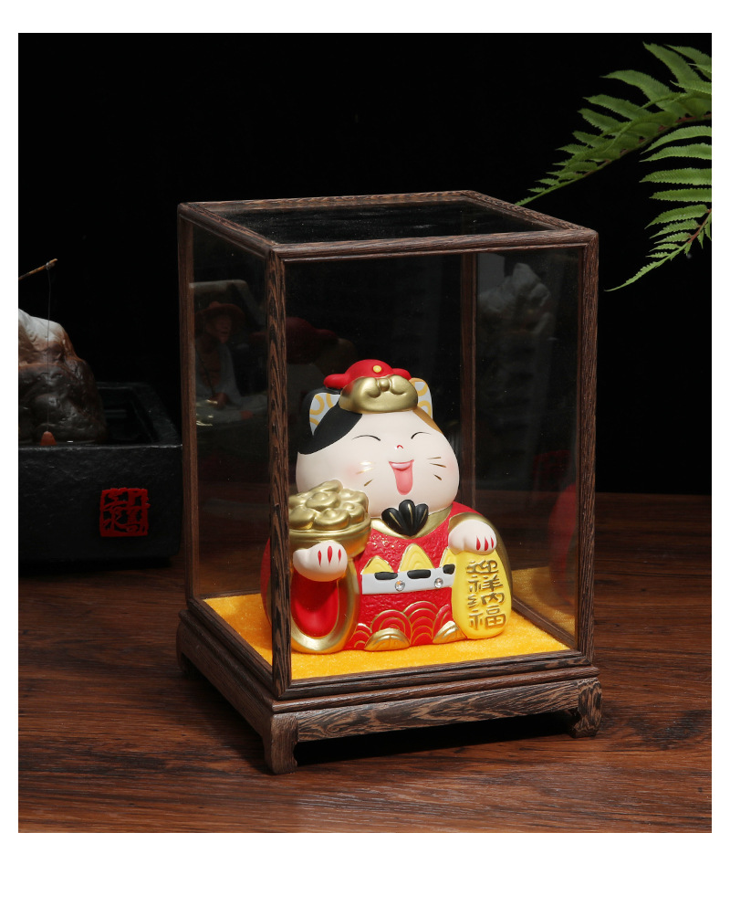 乐喵原创 中式五路财神陶瓷猫店铺家居客厅装饰开运摆件招财猫详情6