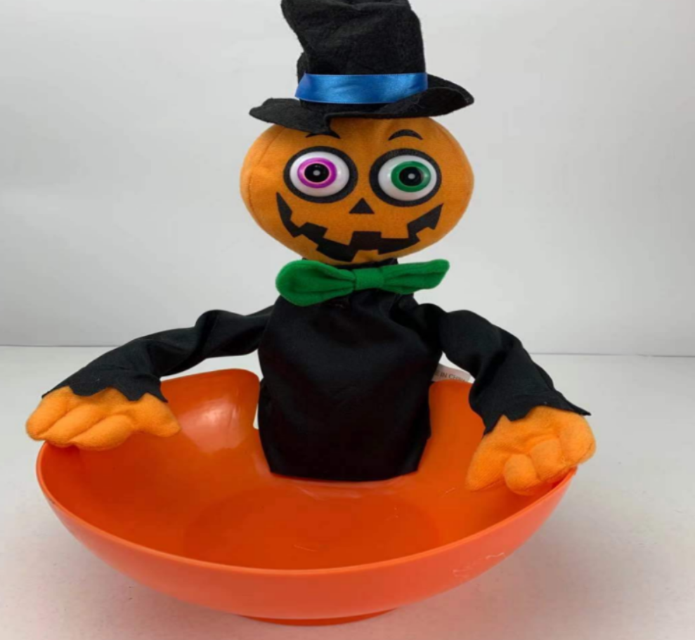 Halloween series doll fruit Basin Little Ghost Swinging + Talking + Glowing + motion-sensing control figurine children's toys details Picture