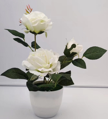 Artificial three-headed rose