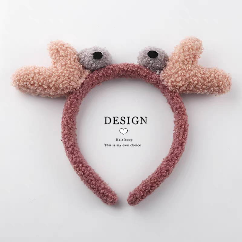 Hairbands for women in autumn and winter, Korean cartoon headbands, Internet celebrities, cute face-washing hair ties, hair hole pressure, anti-slip hair clips detail image 5