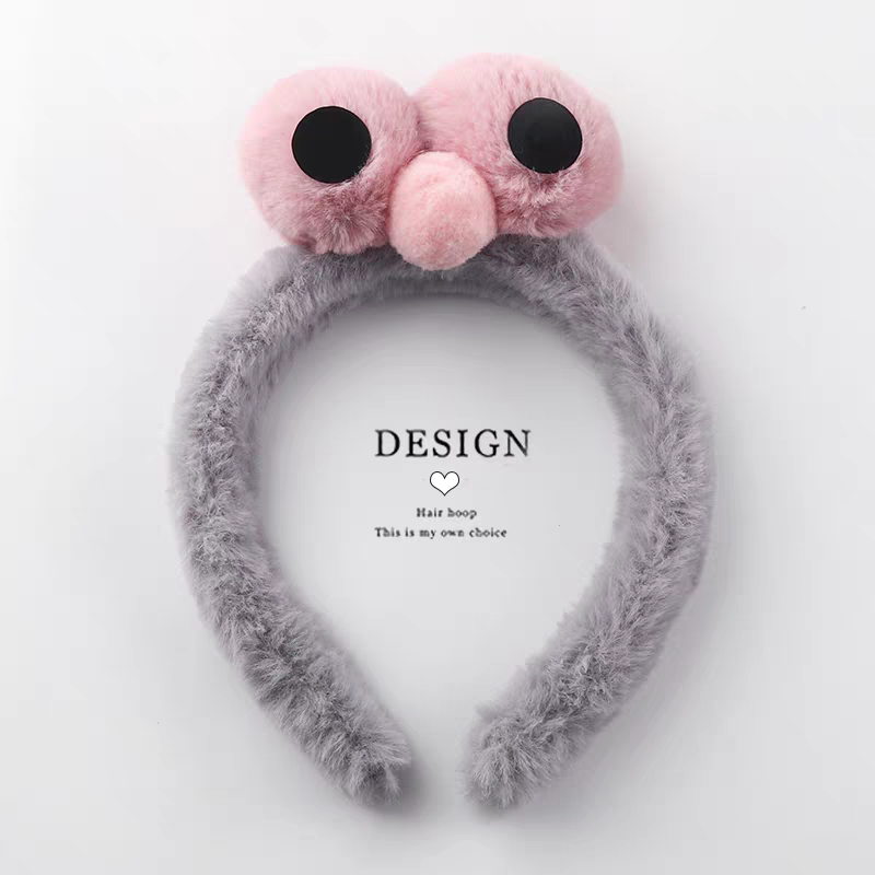 Hairbands for women in autumn and winter, Korean cartoon headbands, Internet celebrities, cute face-washing hair ties, hair hole pressure, anti-slip hair clips Item Picture