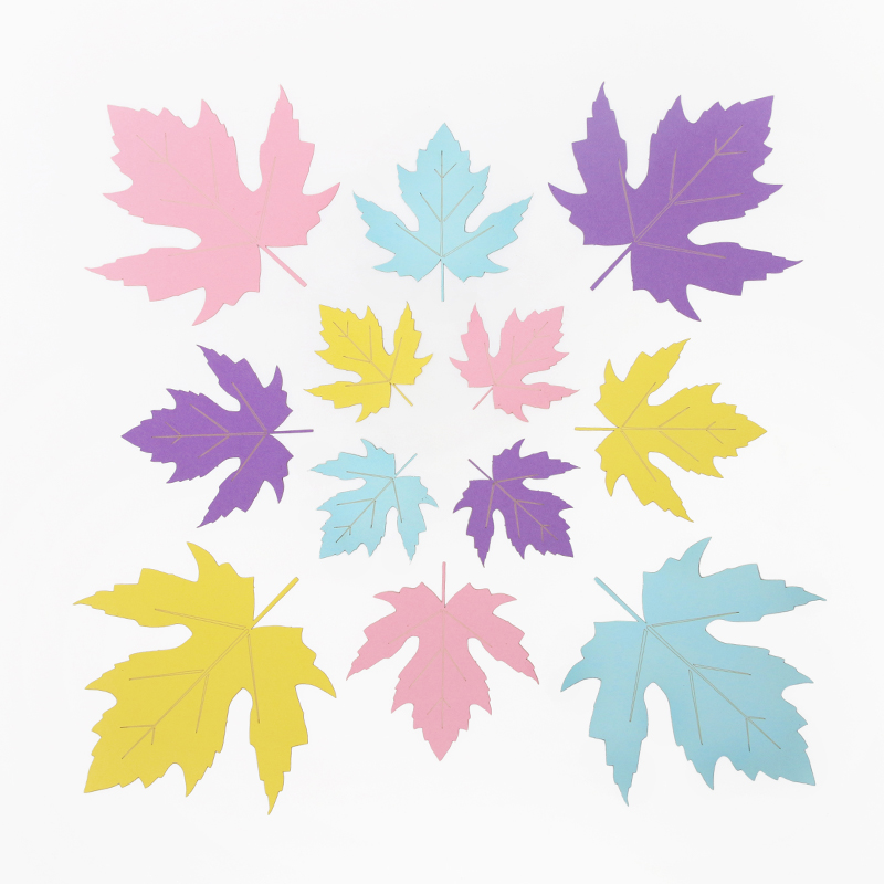 3D stereoscopic home decoration simulation flowers, four-leaf clovers, maple leaves, ginkgo leaves, home decoration paper details Picture