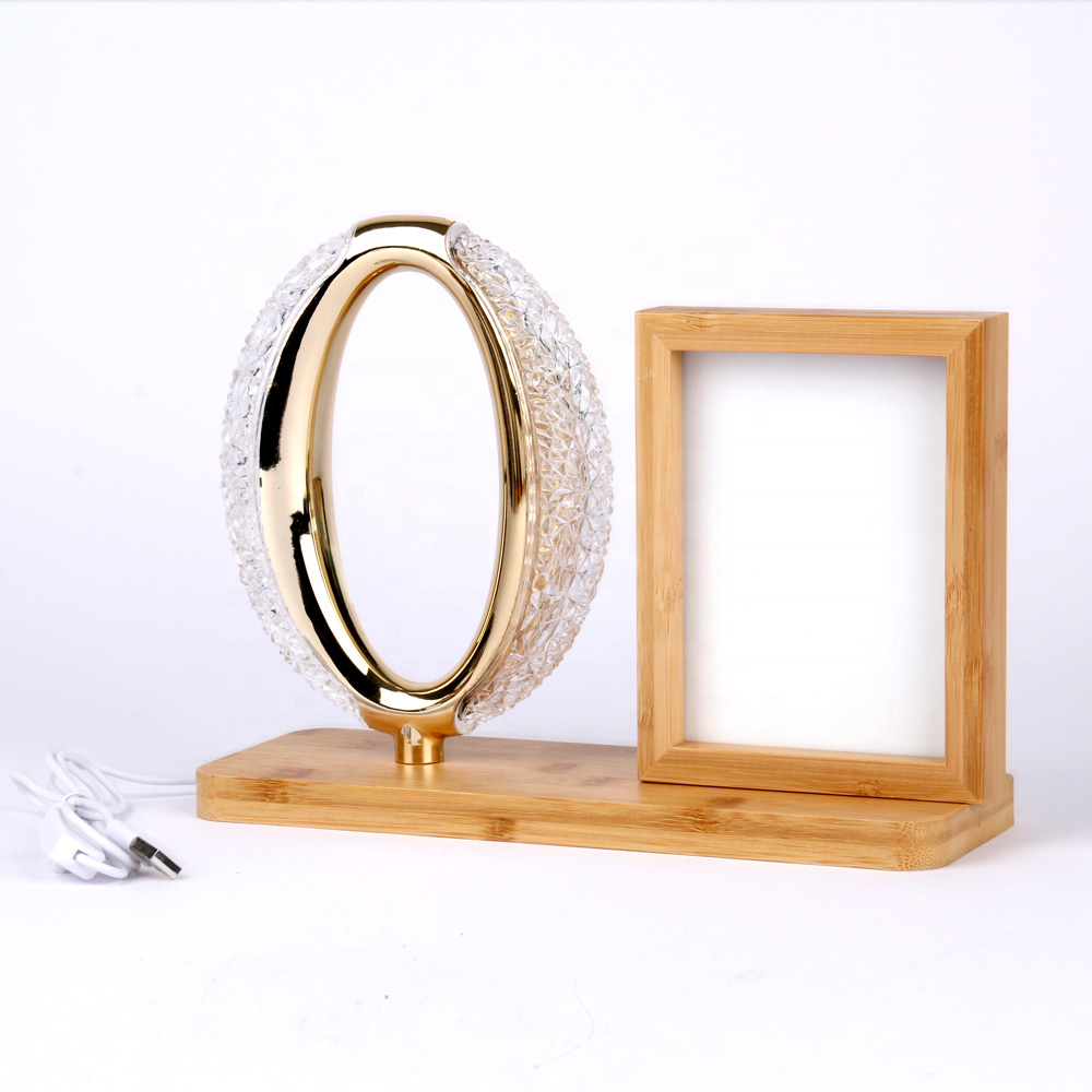 Heat transfer blank photo frame, bamboo and wood with night light, DIY picture printing photo frame, blank commemorative photo frame, home table decoration gift Item Picture