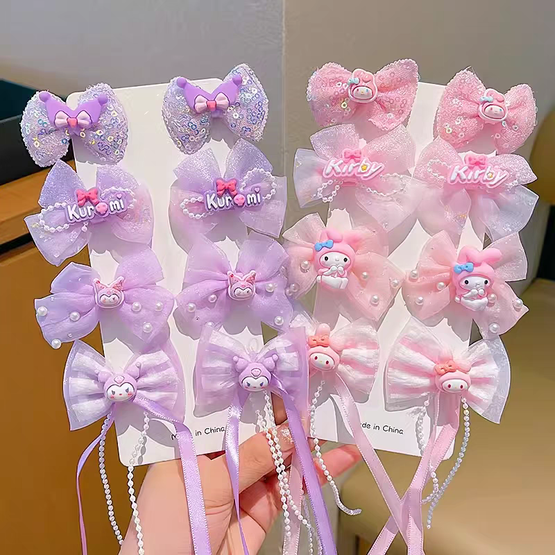 Children's Kuromi bow hair accessories, hair clips, cute princess clips for girls, little girl hair clips, Sanrio headwear, women's headwear, children's fabric headwear Specification image