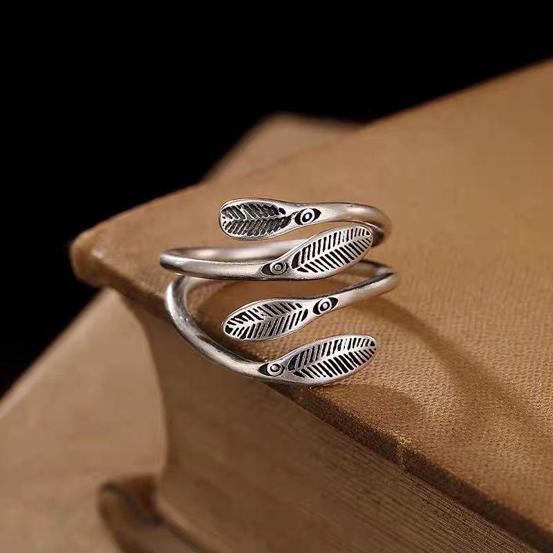 高级感不掉色男戒925银戒指女简约轻奢小众食指戒时尚复古指环潮戒指细节图