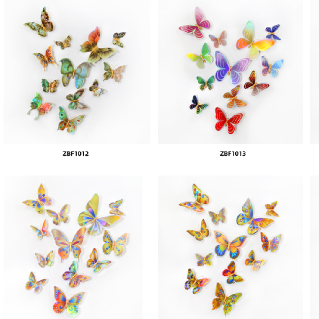 PET single-layer simulated butterfly magnetic attraction 3D stereoscopic garden butterfly decoration for living room, bedroom and home decoration Item Picture