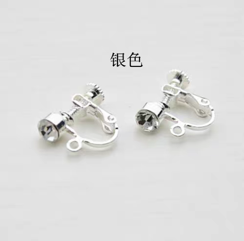 DIY diamond-encrusted screw ear clips (copper) details Picture