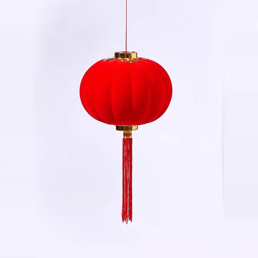 大红植绒小灯笼春节盆景装饰结婚布置户外装饰灯笼灯笼详情图2