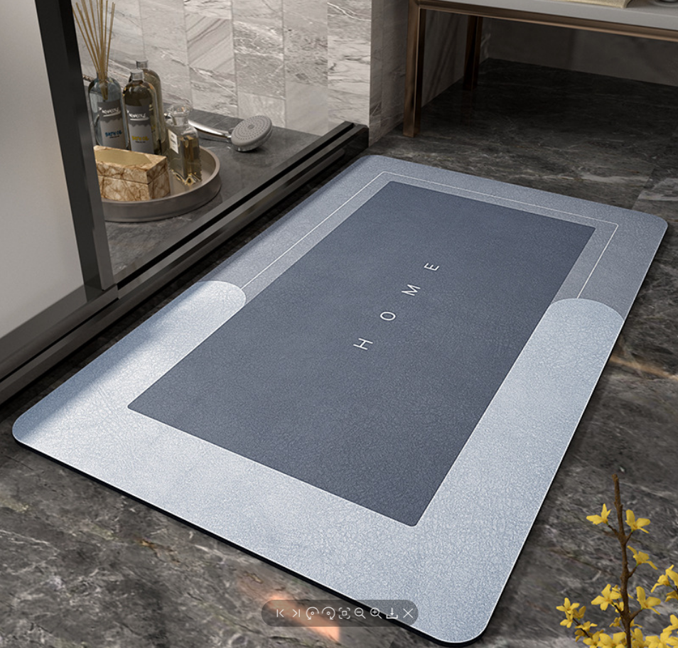 New national trend bathroom water-absorbing and quick-drying carpet floor mat, door and bathroom anti-slip foot mat, household kitchen mat, oil-proof -1