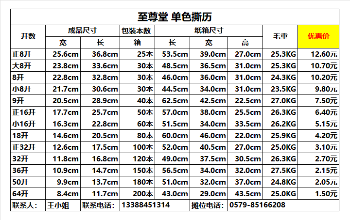 日历 撕历 32k 64k 50k 8k 9k  至堂 进红纸品 日历详情图1