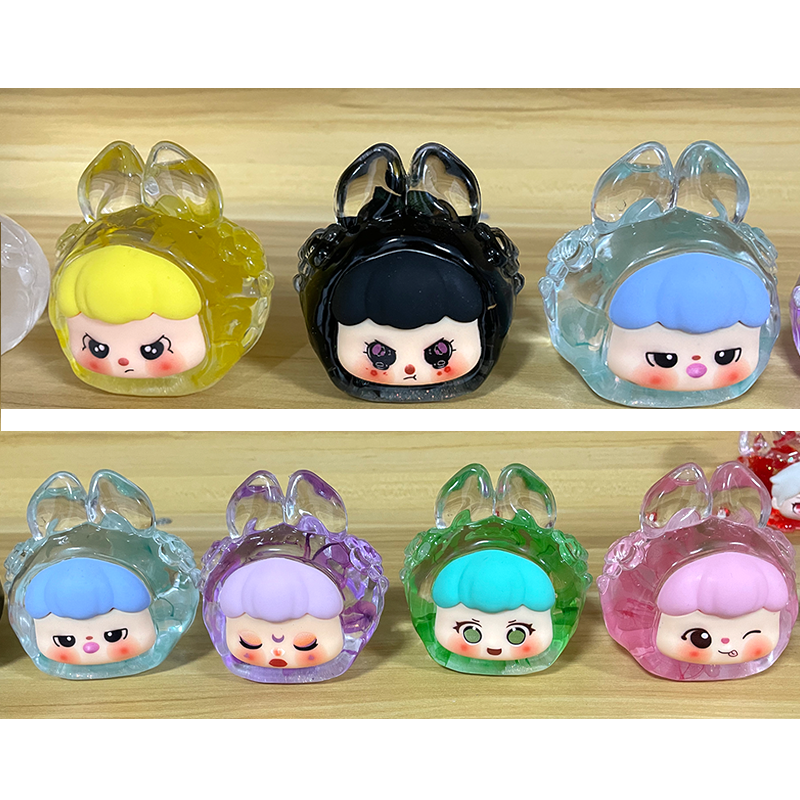 Zhehui Handicrafts Douyin Bestsellers, Dreamy Rabbit Flowing Sand ornaments, dried flowers in oil ornaments, blind boxes and blind bags, diy gifts and presents details Picture