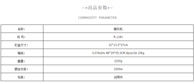 RAF欧美规跨境家用取暖器暖风机电暖风小型办公室台式桌面暖风机详情2