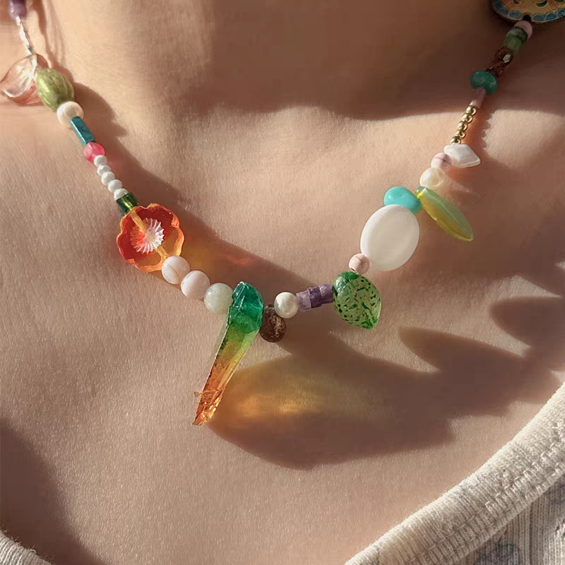 报春花 原创手作串珠景泰蓝烧蓝捷克珠琉璃新中式小众项链