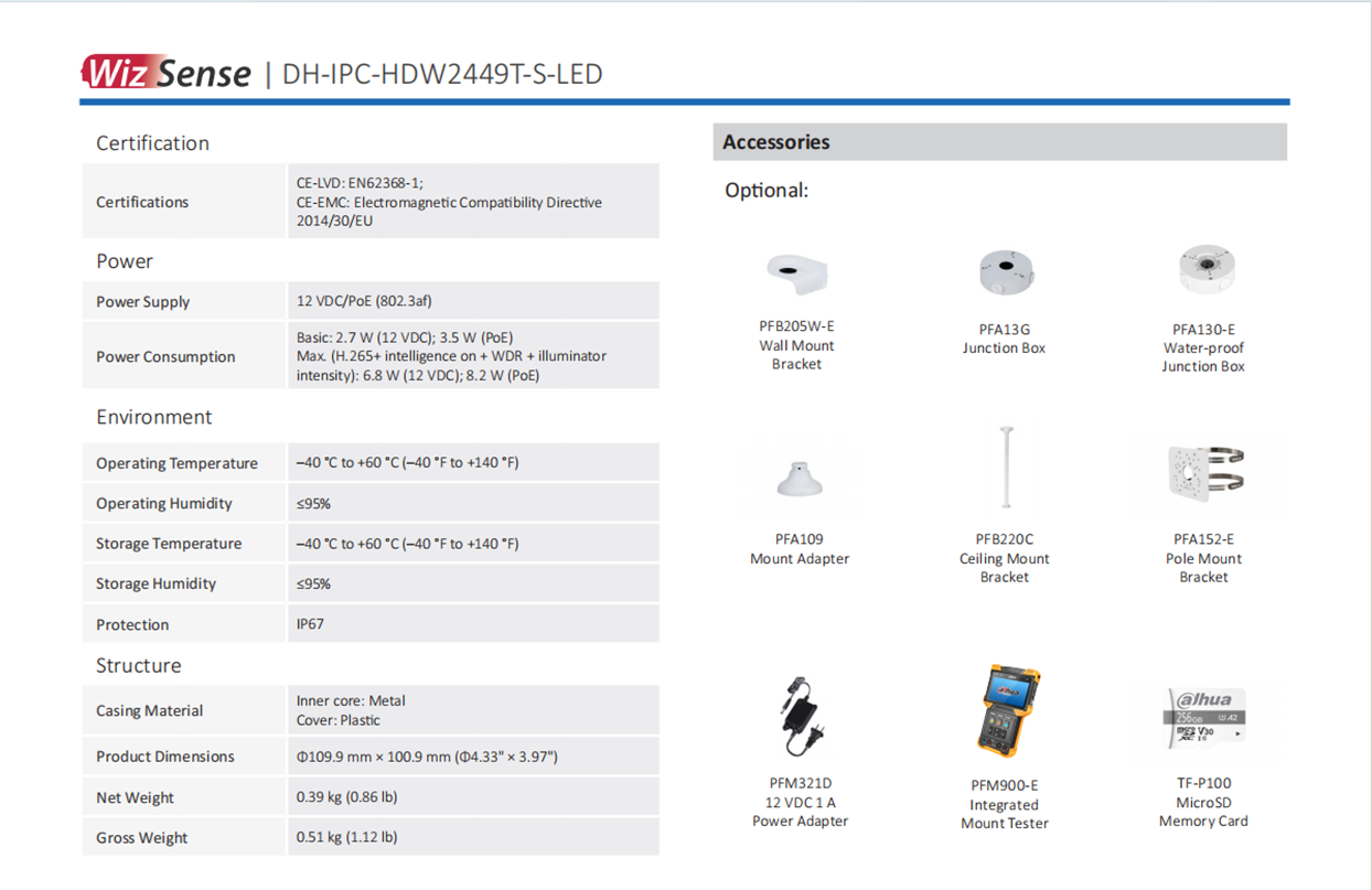 大华监控英文400万网络高清室内摄像头Dahua English camera IPC-HDW2449T-S-LED详情9