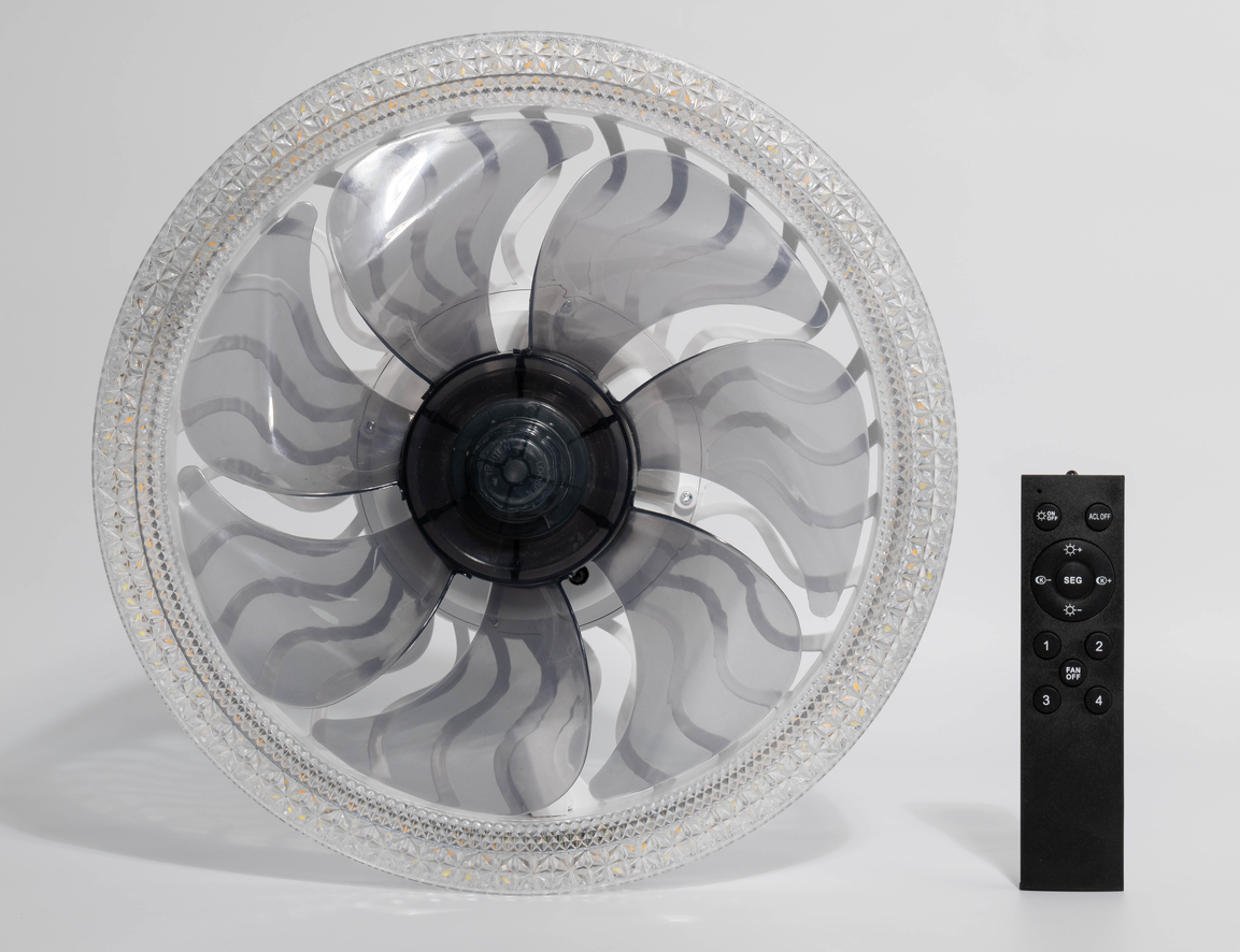Fan Light Transcrystal Cover Adjustable Light Color Wind E27 Fan Light Chandelier details Picture