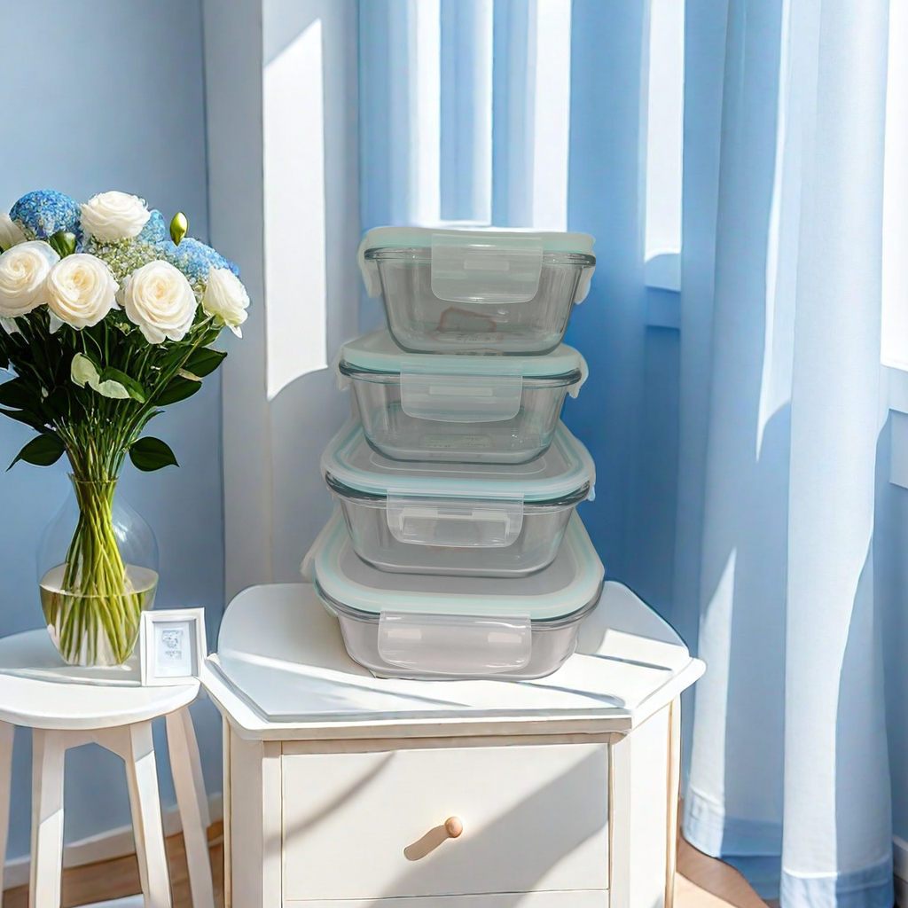 "家用650ml圆形塑料餐盒 食品级材质 便携保鲜盒 堆叠收纳 简约设计"55