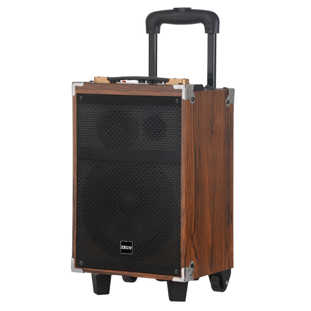Square dance audio equipment, outdoor karaoke speaker, high-power wooden audio equipment with wireless microphone, Bluetooth trolley mobile audio equipment, cross-border wooden high-volume 40W trolley wireless audio equipment, outdoor square dance mobile portable Bluetooth audio equipment full figure
