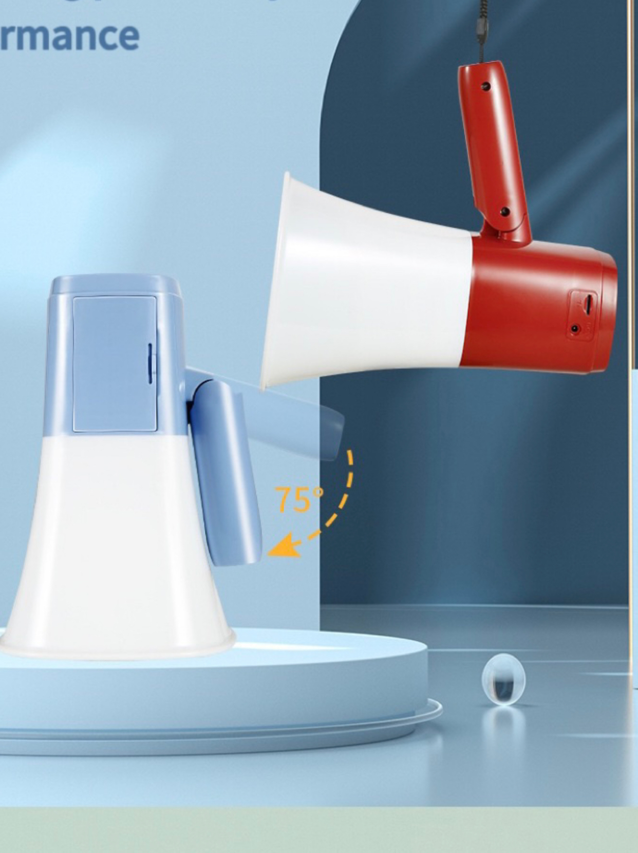 Handheld lithium battery loudspeaker, dual battery compartment, street stall selling loudspeaker, megaphone, wireless Bluetooth loudspeaker, Shouting microphone, loudspeaker details Picture
