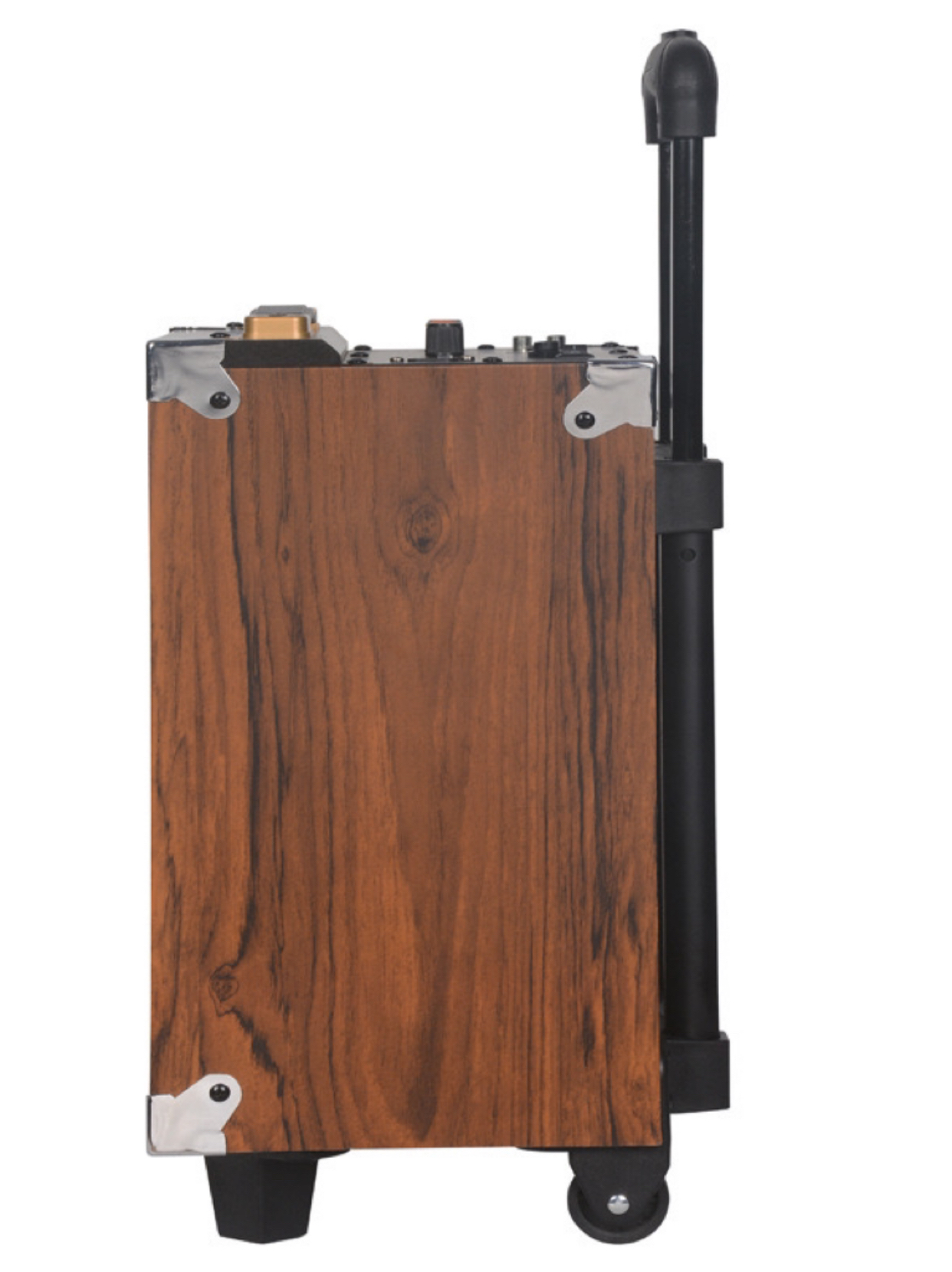Square dance audio equipment, outdoor karaoke speaker, high-power wooden audio equipment with wireless microphone, Bluetooth trolley mobile audio equipment, cross-border wooden high-volume 40W trolley wireless audio equipment, outdoor square dance mobile portable Bluetooth audio equipment details Picture