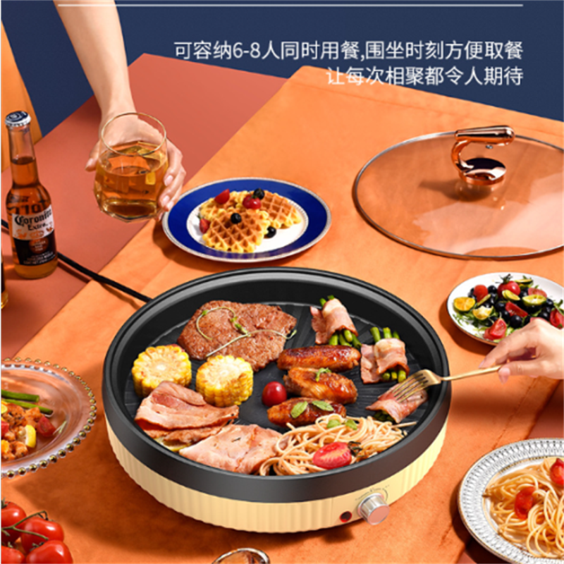 电饼铛烙饼锅厨房电器加深煎饼机多功能家用薄饼机烤肉牛排锅烤包