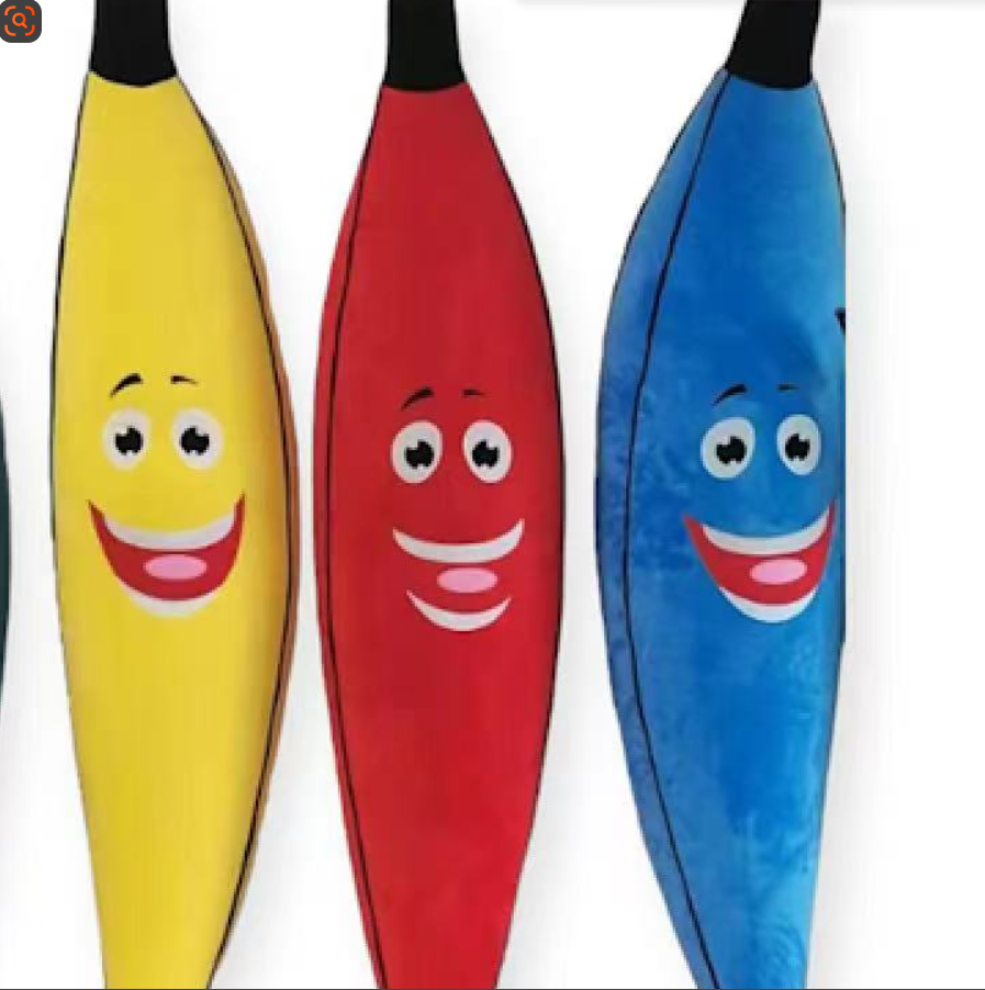 Inflatable banana plush toy, inflatable banana pillow toy, inflatable banana doll