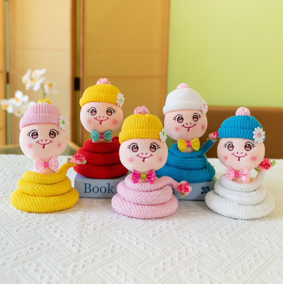 Knitted snake, small flower snake Year, auspicious plush toy, snake baby doll Specification image