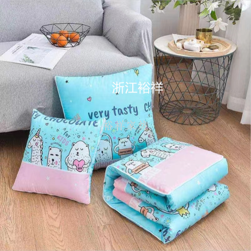 The pillow and quilt are used as gifts. The two-in-one sofa cushion, office midday rest quilt, car lumbar support details Picture