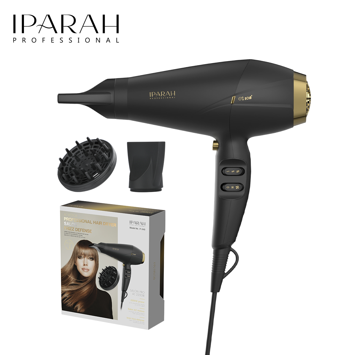 IPARAH cross-border export high-power hair dryer, household hair dryer P-3401
